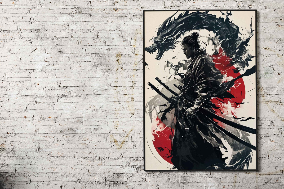 Samurai Dragon Japanese Asian Style Poster | Wall Art for Home & Office | High-Quality Print - High-Quality Visual Display