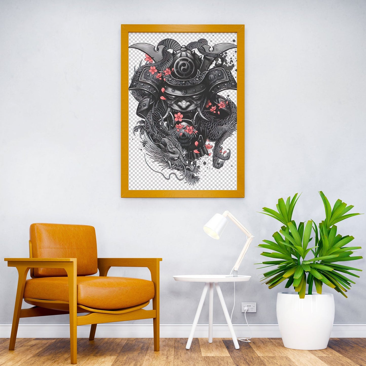 Samurai Dragon Tattoo Asian Style Poster | Wall Art for Home & Office | High-Quality Print