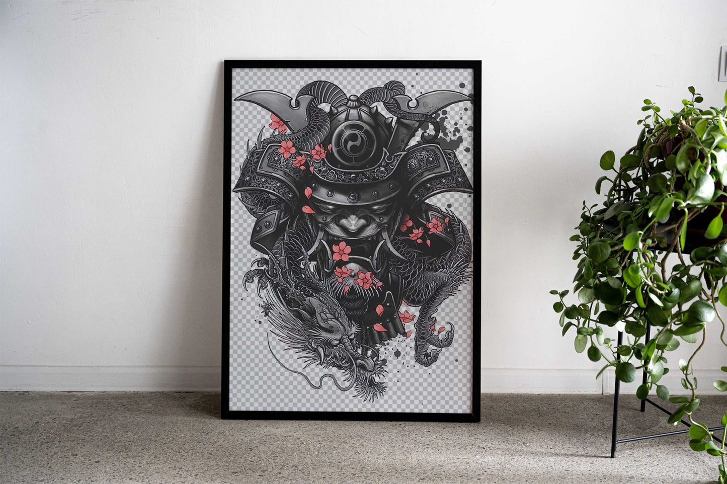 Samurai Dragon Tattoo Asian Style Poster | Wall Art for Home & Office | High-Quality Print