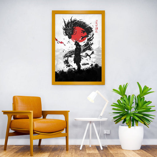 Samurai Dragon Asian Style Poster | Wall Art for Home & Office | High-Quality Print - High-Quality Visual Display