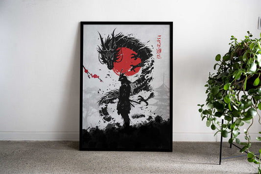 Samurai Dragon Asian Style Poster | Wall Art for Home & Office | High-Quality Print - High-Quality Visual Display