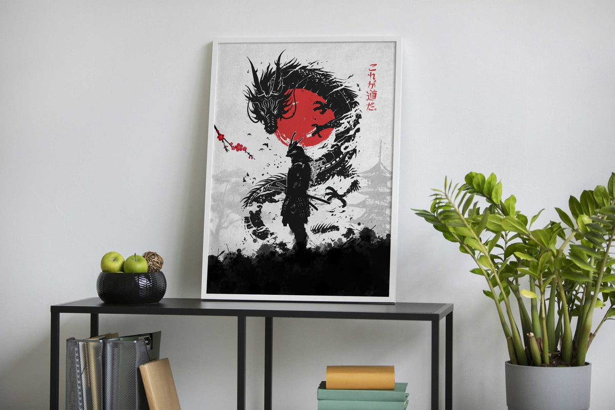Samurai Dragon Asian Style Poster | Wall Art for Home & Office | High-Quality Print - High-Quality Visual Display