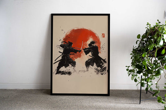 Samurai Duel Asian Style Poster | Wall Art for Home & Office | High-Quality Print - High-Quality Visual Display