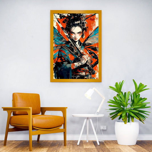 Samurai Fly Asian Style Poster | Wall Art for Home & Office | High-Quality Print - High-Quality Visual Display