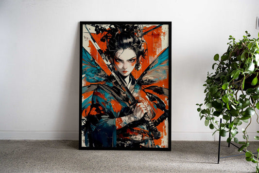 Samurai Fly Asian Style Poster | Wall Art for Home & Office | High-Quality Print - High-Quality Visual Display