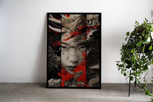 Samurai Geisha Dragon Asian Style Poster | Wall Art for Home & Office | High-Quality Print - High-Quality Visual Display
