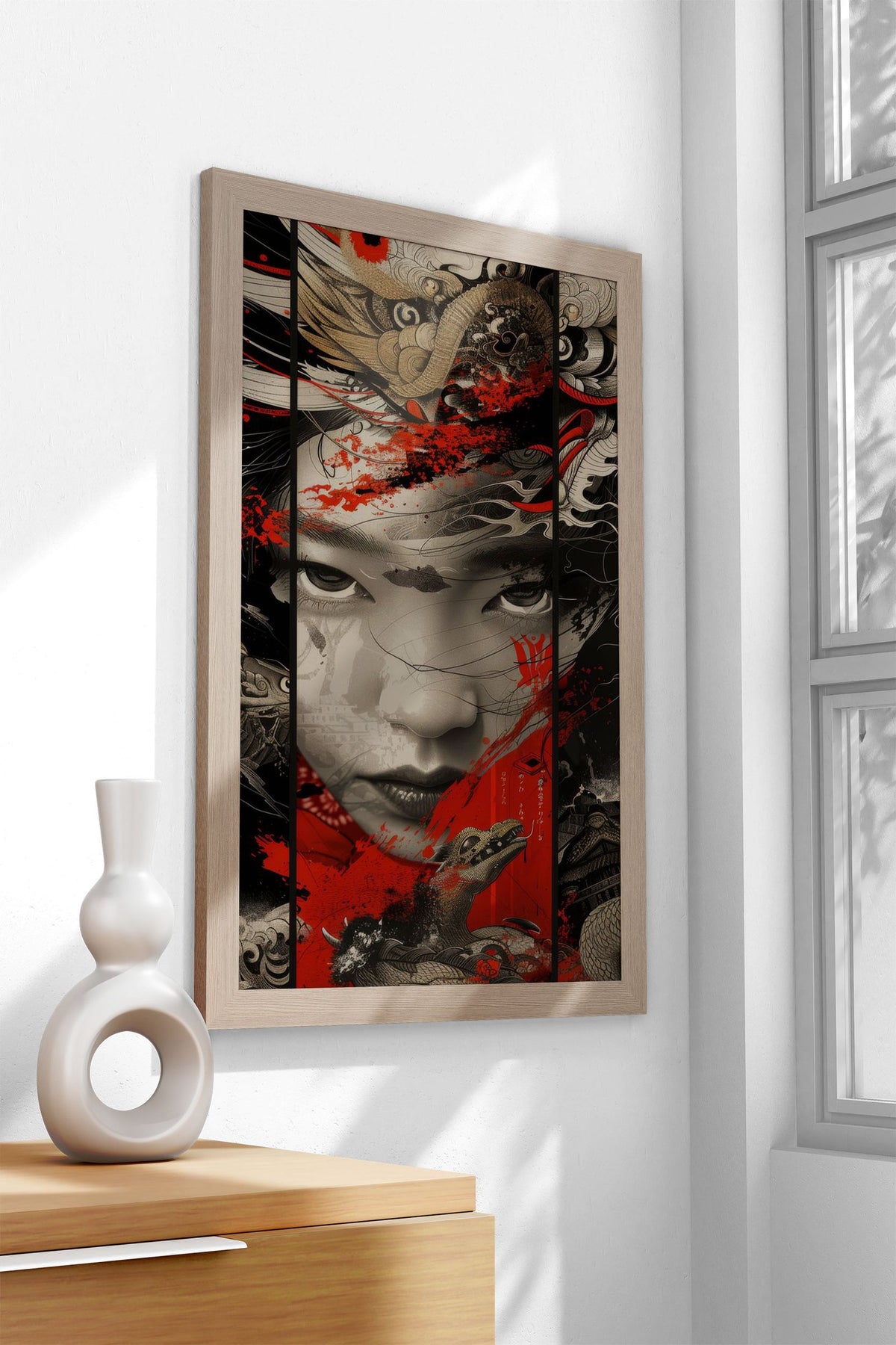 Samurai Geisha Dragon Asian Style Poster | Wall Art for Home & Office | High-Quality Print - High-Quality Visual Display