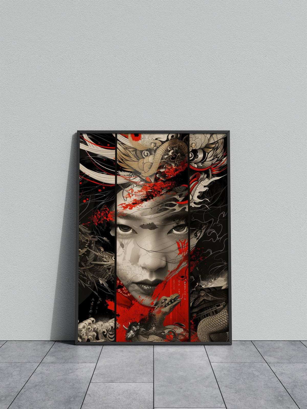 Samurai Geisha Dragon Asian Style Poster | Wall Art for Home & Office | High-Quality Print - High-Quality Visual Display