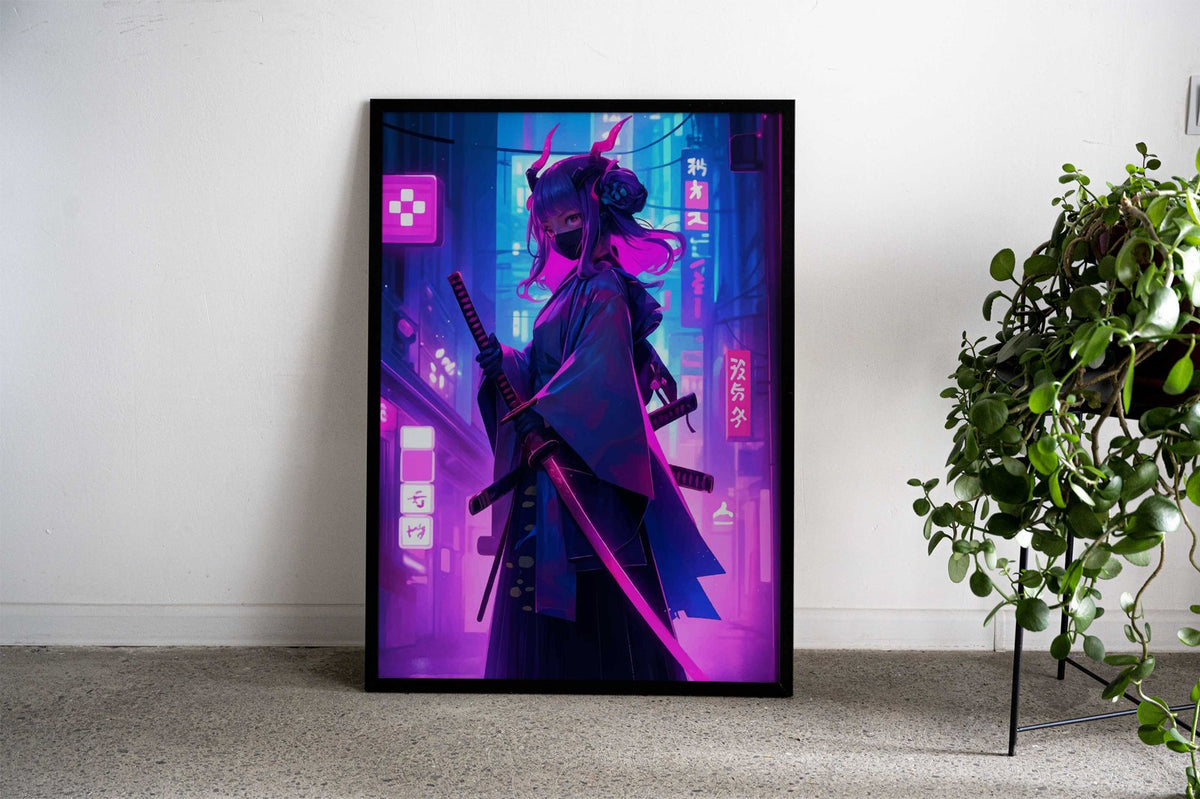 Samurai Geisha Japan Girl Asian Style Poster | Wall Art for Home & Office | High-Quality Print - High-Quality Visual Display