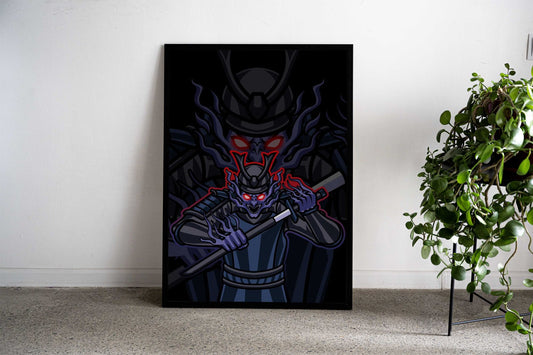 Samurai Ghost Fan Art Asian Style Poster | Wall Art for Home & Office | High-Quality Print - High-Quality Visual Display