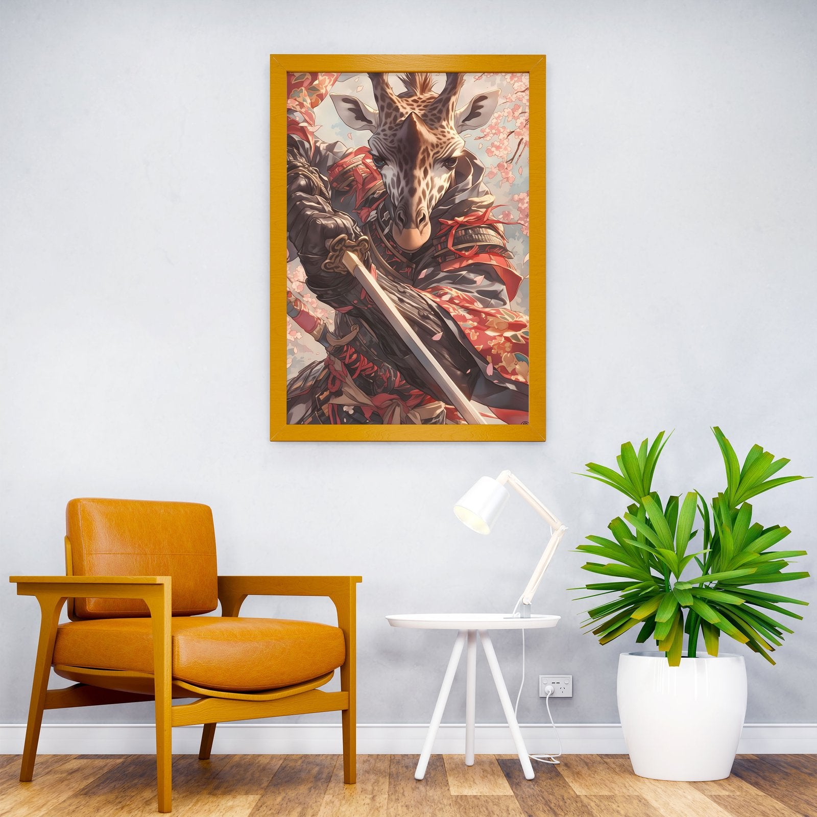 Samurai Giraffe Asian Style Poster | Wall Art for Home & Office | High-Quality Print - High-Quality Visual Display