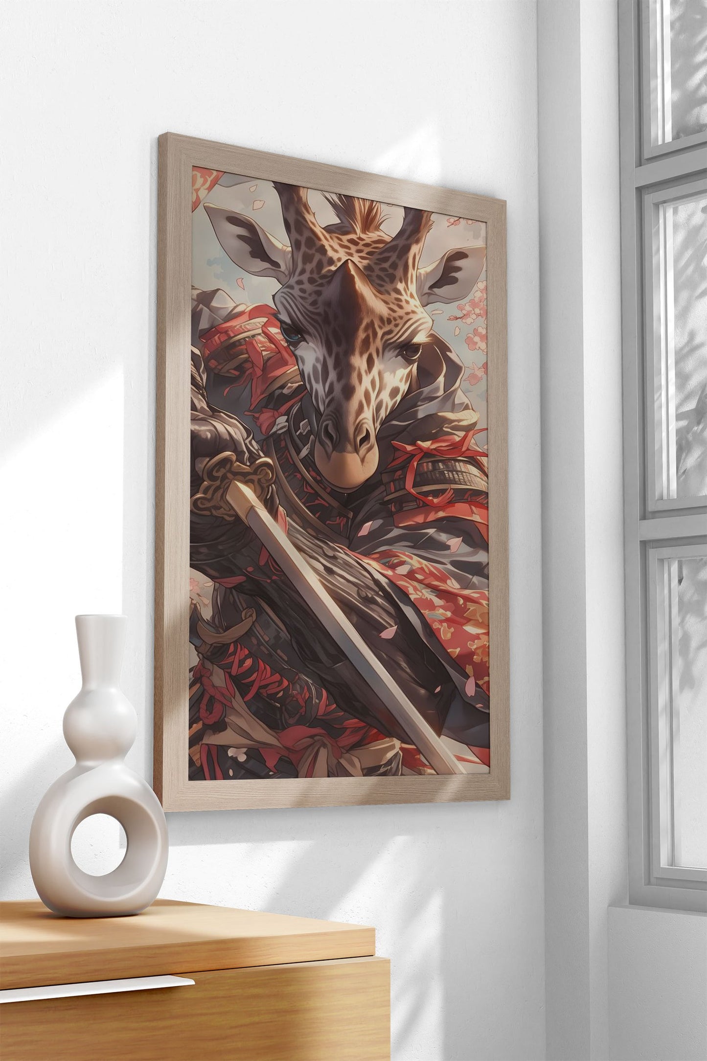 Samurai Giraffe Asian Style Poster | Wall Art for Home & Office | High-Quality Print - High-Quality Visual Display