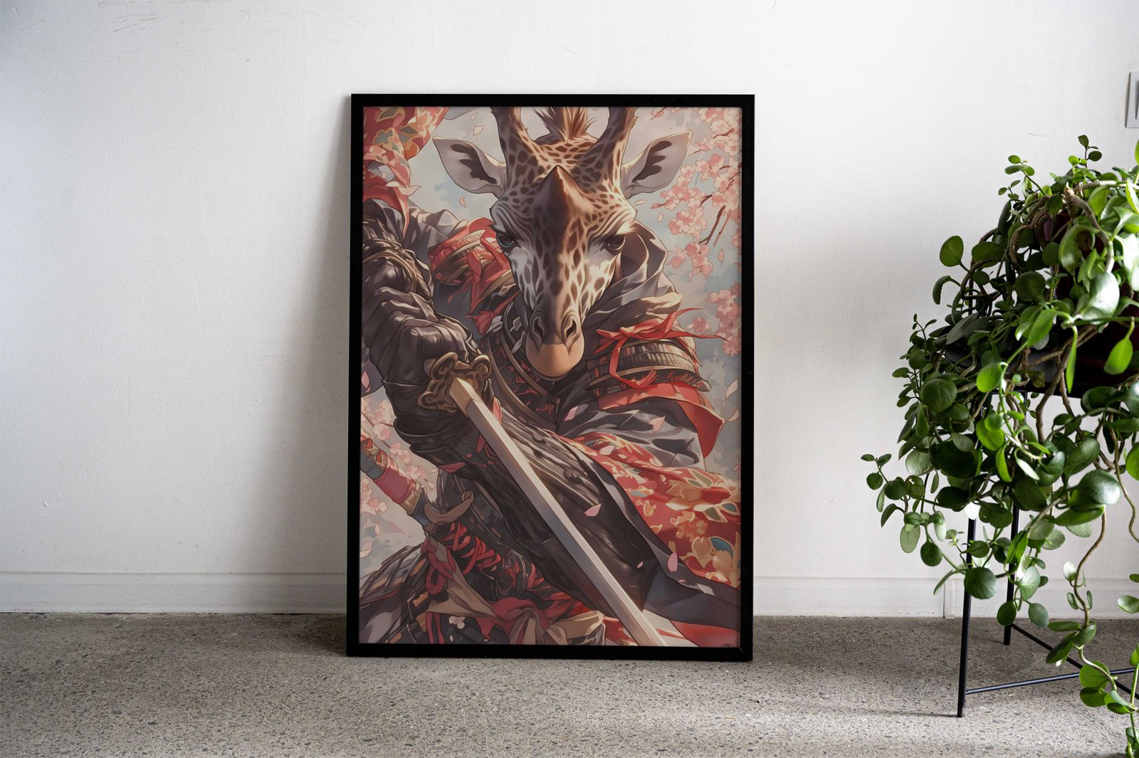 Samurai Giraffe Asian Style Poster | Wall Art for Home & Office | High-Quality Print - High-Quality Visual Display