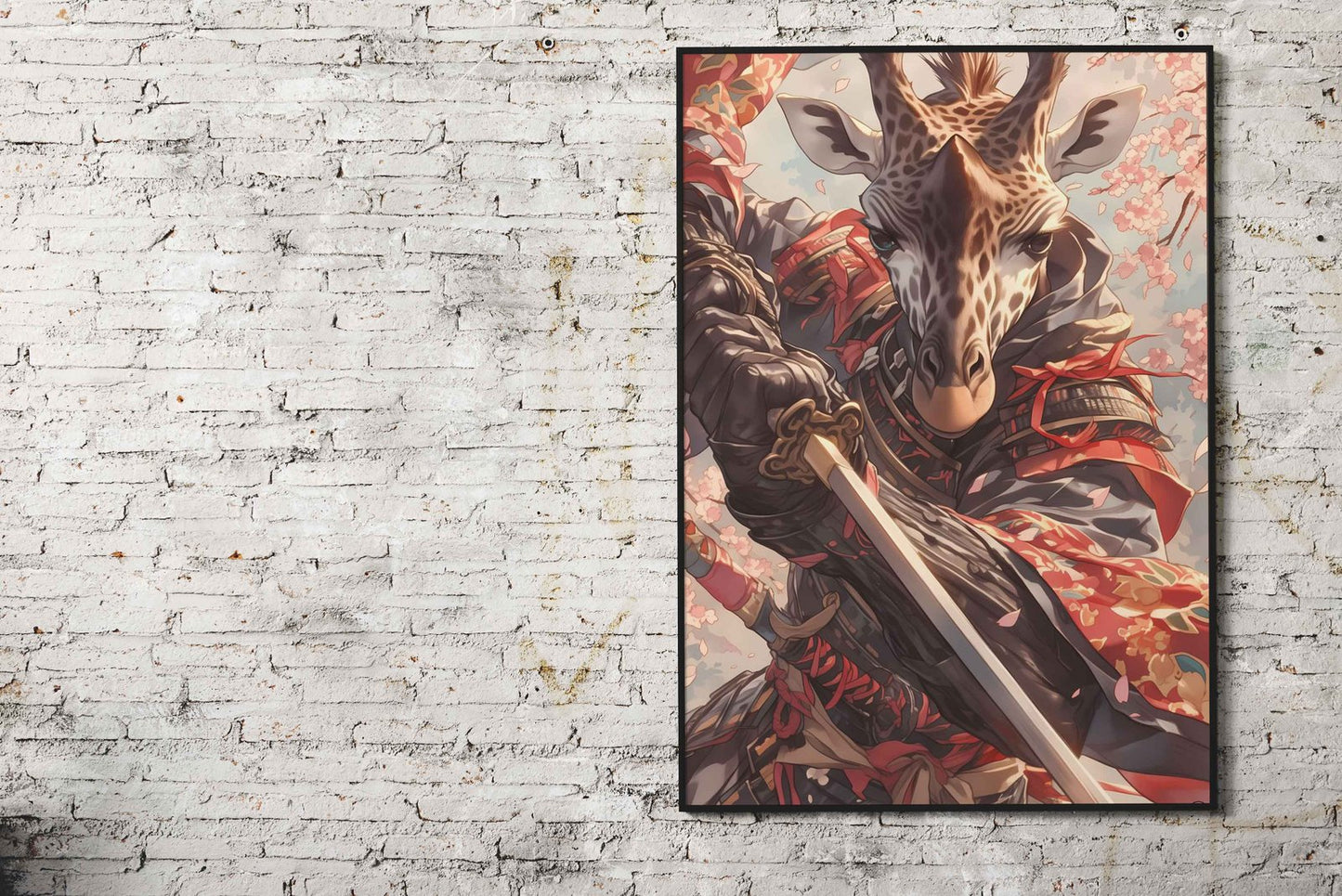 Samurai Giraffe Asian Style Poster | Wall Art for Home & Office | High-Quality Print - High-Quality Visual Display