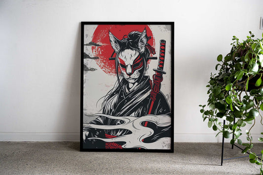 Samurai Girl Japan Art Asian Style Poster | Wall Art for Home & Office | High-Quality Print - High-Quality Visual Display