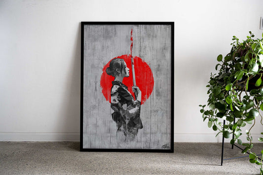 Samurai Girl v2 Asian Style Poster | Wall Art for Home & Office | High-Quality Print - High-Quality Visual Display