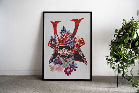 Samurai Helmet Asian Style Poster | Wall Art for Home & Office | High-Quality Print - High-Quality Visual Display