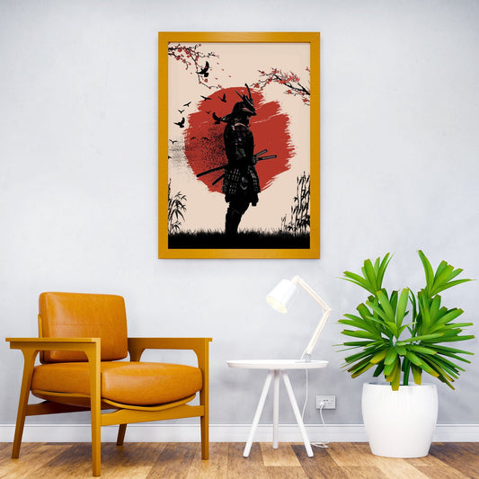 Samurai In Moon Asian Style Poster | Wall Art for Home & Office | High-Quality Print - High-Quality Visual Display