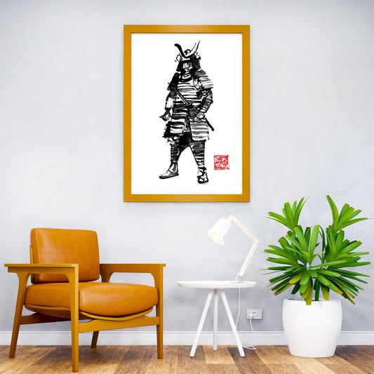 Samurai Ink rough Painting Asian Style Poster | Wall Art for Home & Office | High-Quality Print - High-Quality Visual Display