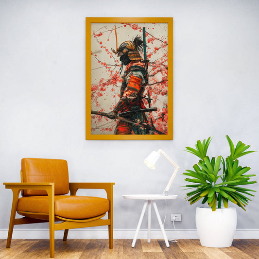 Samurai Japan Cherry Ninja Asian Style Poster | Wall Art for Home & Office | High-Quality Print - High-Quality Visual Display