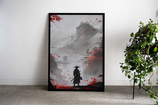 Samurai Japanese Landscape Asian Style Poster | Wall Art for Home & Office | High-Quality Print - High-Quality Visual Display
