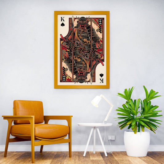 Samurai King Playing Card Asian Style Poster | Wall Art for Home & Office | High-Quality Print - High-Quality Visual Display