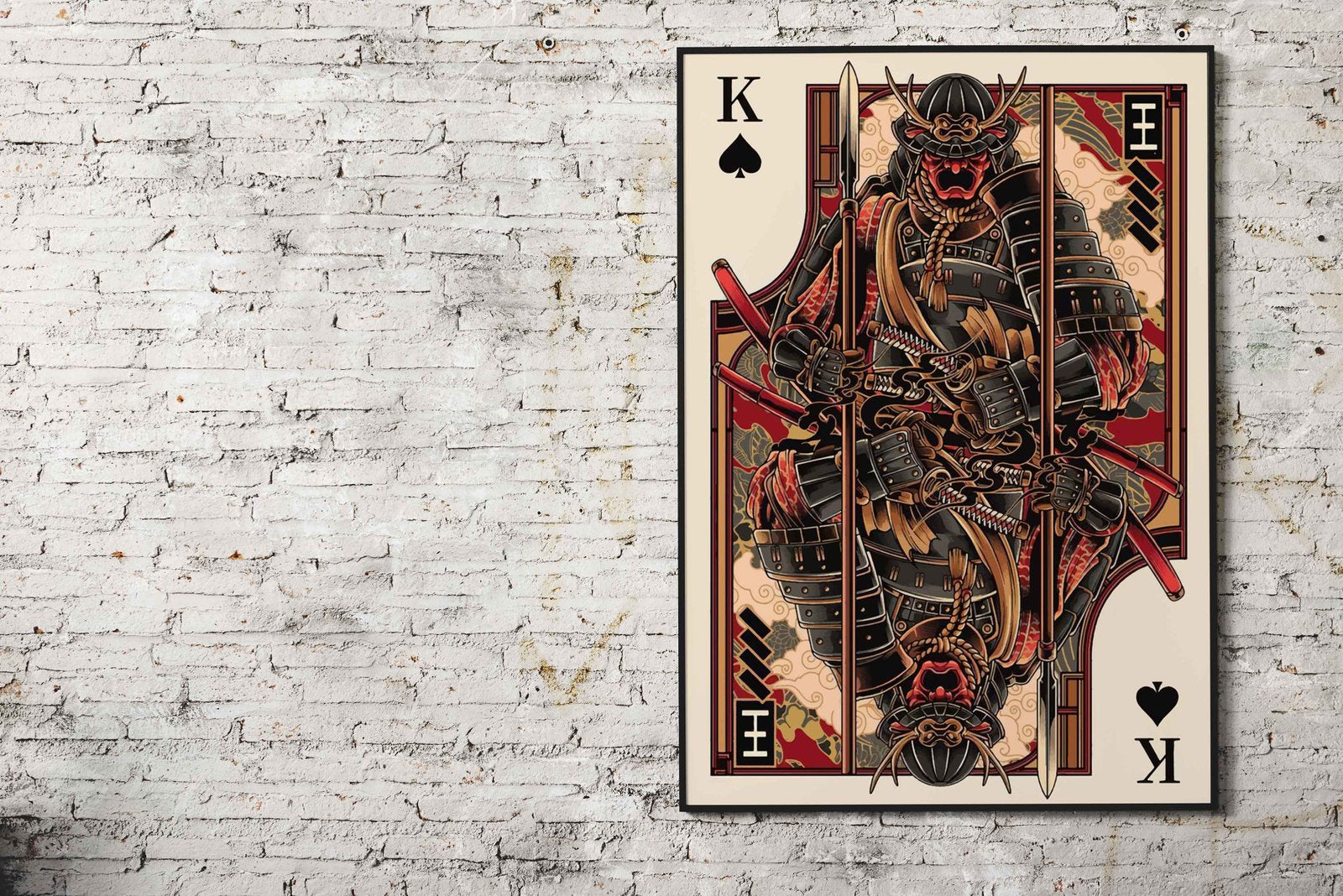 Samurai King Playing Card | Asian Style Wall Art - Multiple Sizes ...