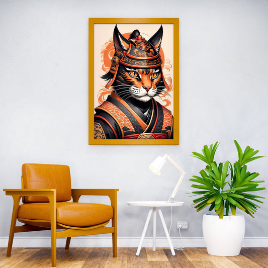 Samurai Mask Cat Asian Style Poster | Wall Art for Home & Office | High-Quality Print - High-Quality Visual Display
