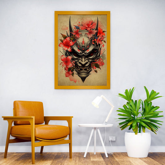 Samurai Mask No20 Asian Style Poster | Wall Art for Home & Office | High-Quality Print - High-Quality Visual Display