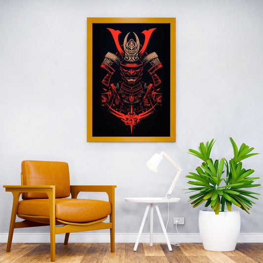 Samurai Mask Portrait Asian Style Poster | Wall Art for Home & Office | High-Quality Print - High-Quality Visual Display