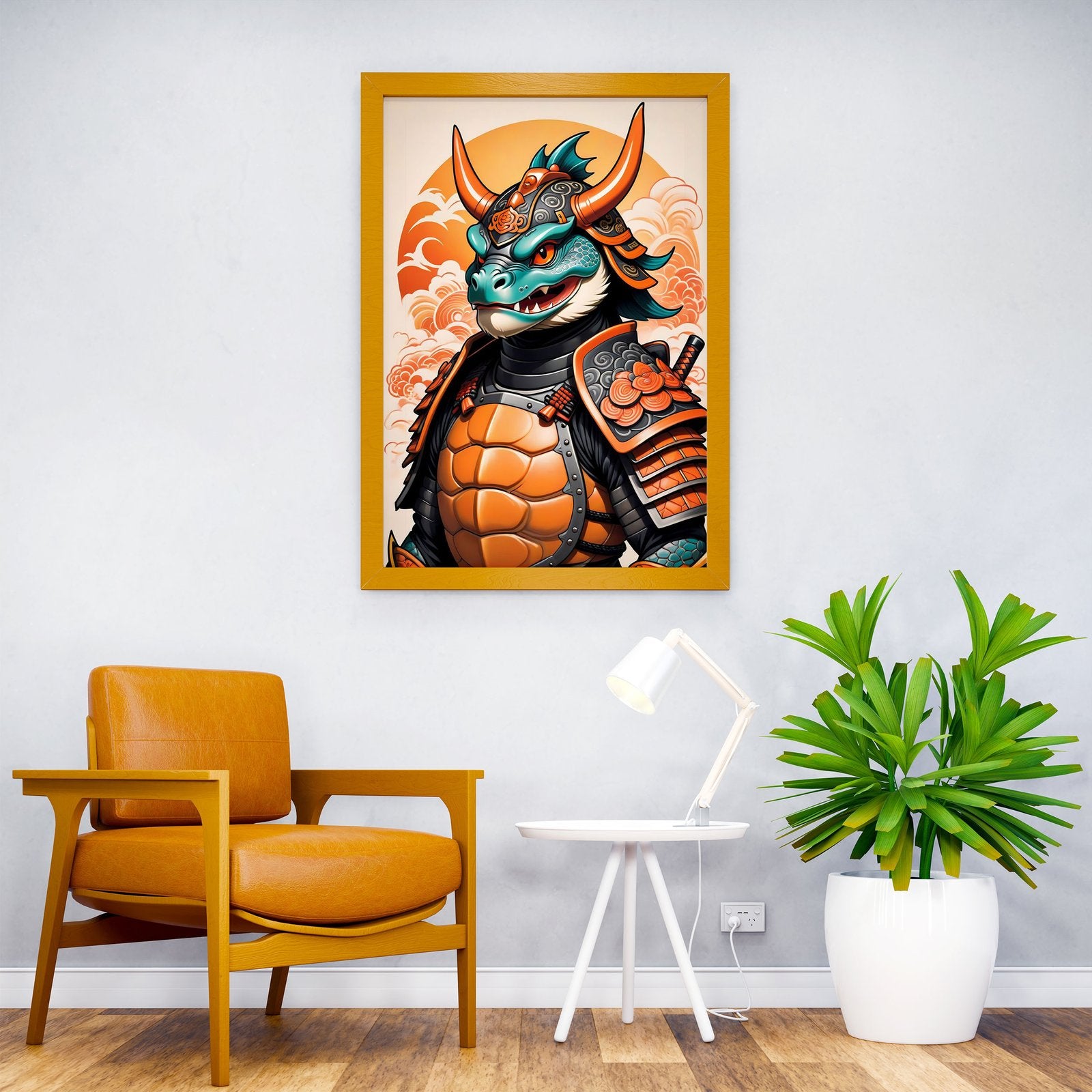 Samurai Mask Turtle Asian Style Poster | Wall Art for Home & Office | High-Quality Print - High-Quality Visual Display