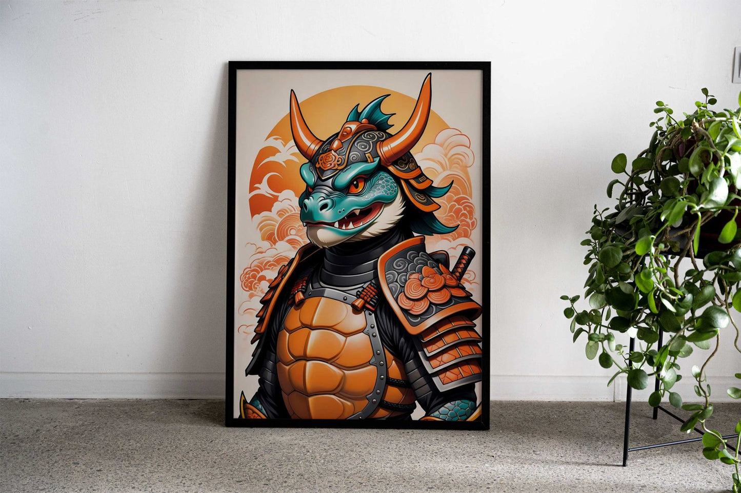Samurai Mask Turtle Asian Style Poster | Wall Art for Home & Office | High-Quality Print - High-Quality Visual Display