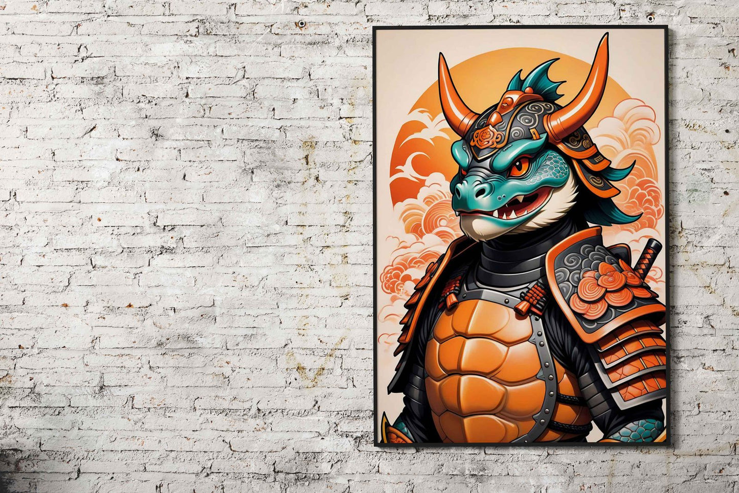 Samurai Mask Turtle Asian Style Poster | Wall Art for Home & Office | High-Quality Print - High-Quality Visual Display