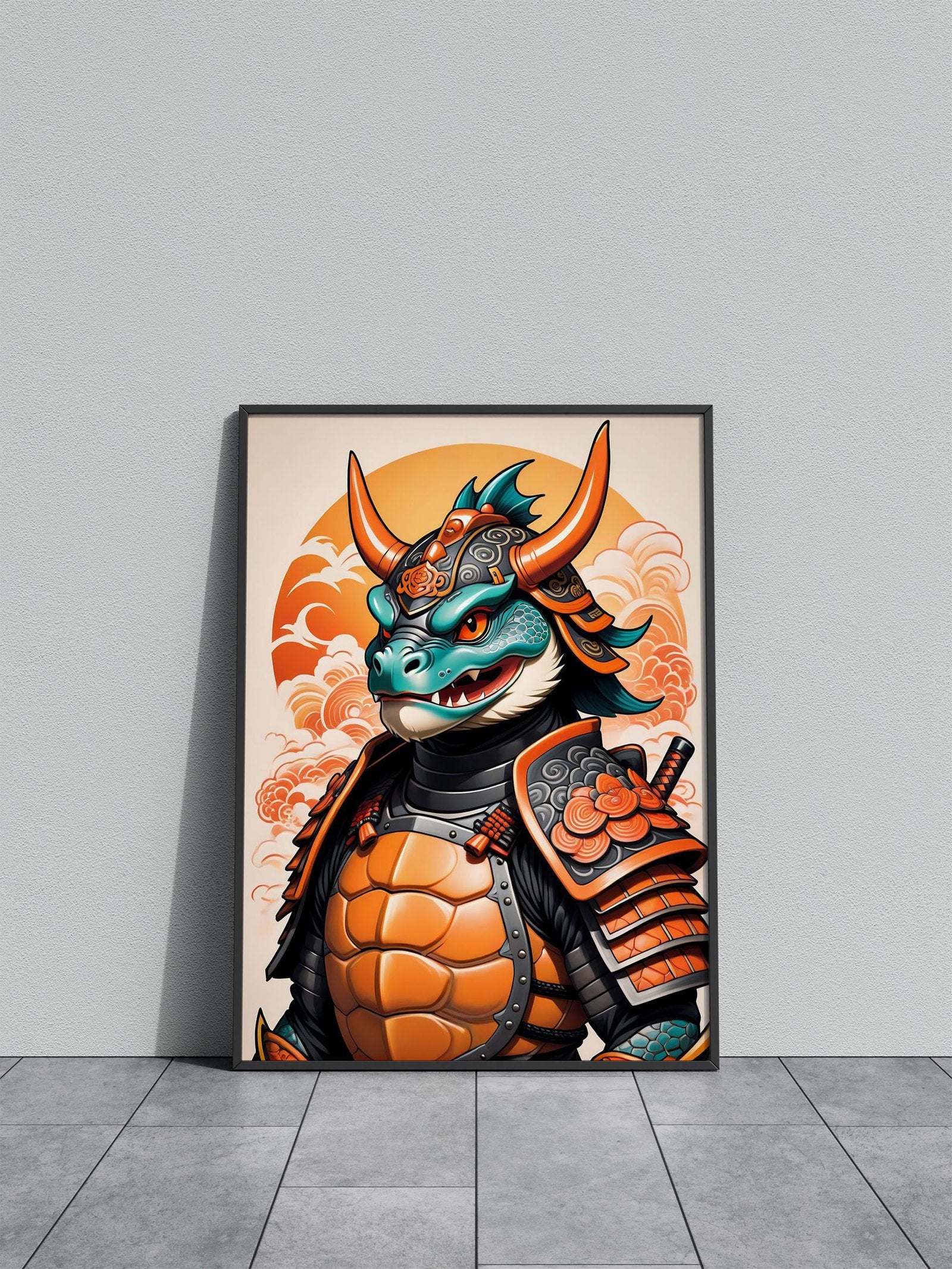 Samurai Mask Turtle Asian Style Poster | Wall Art for Home & Office | High-Quality Print - High-Quality Visual Display