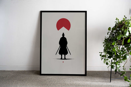 Samurai Minimal Asian Style Poster | Wall Art for Home & Office | High-Quality Print - High-Quality Visual Display