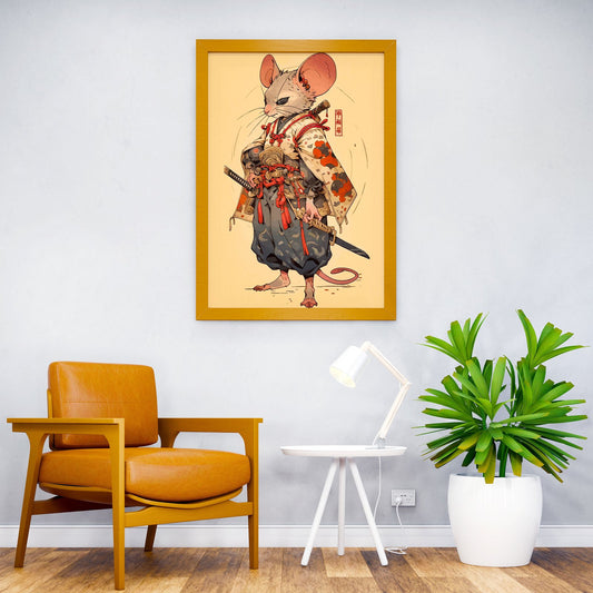 Samurai Mouse Asian Style Poster | Wall Art for Home & Office | High-Quality Print - High-Quality Visual Display