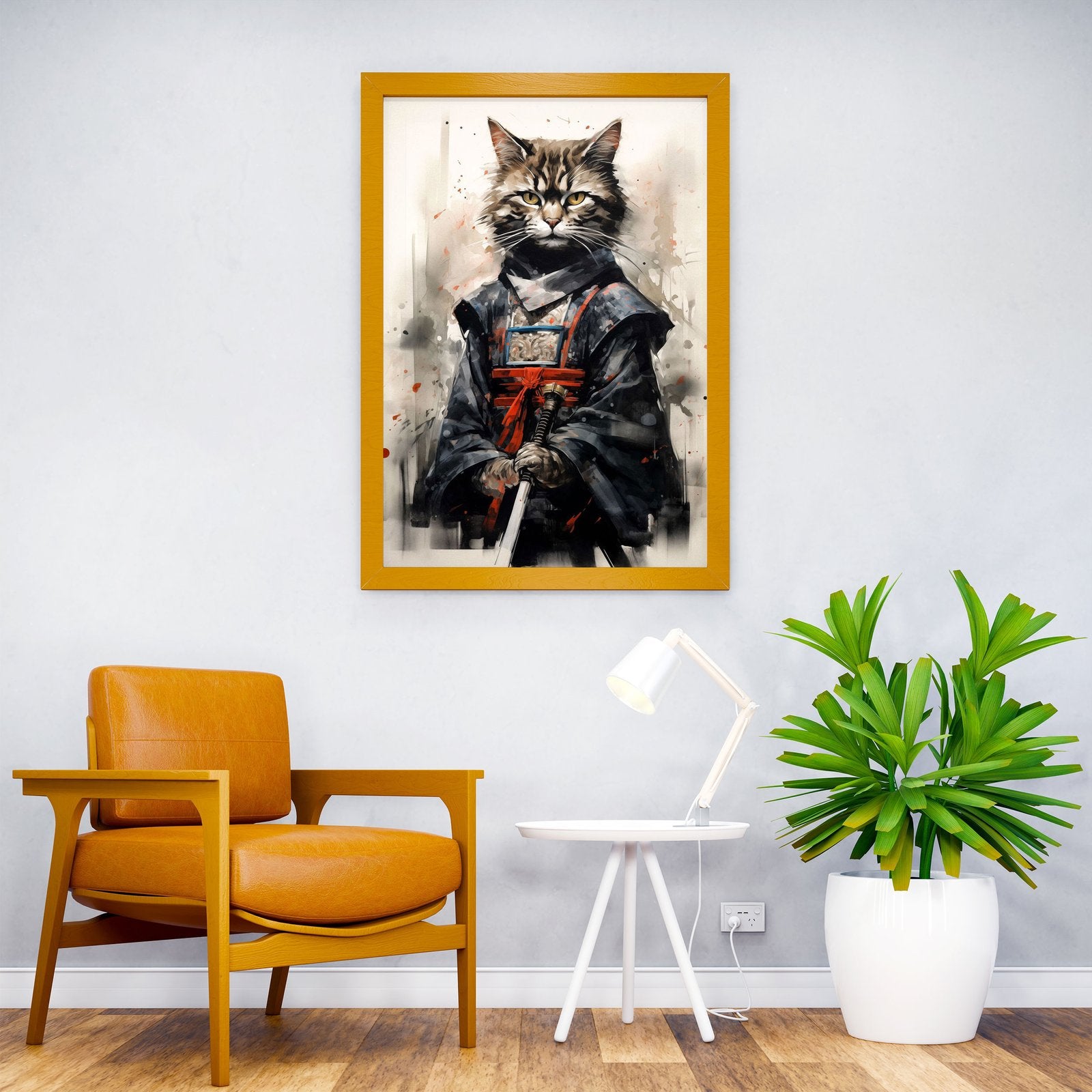 Samurai Neko Asian Style Poster | Wall Art for Home & Office | High-Quality Print - High-Quality Visual Display