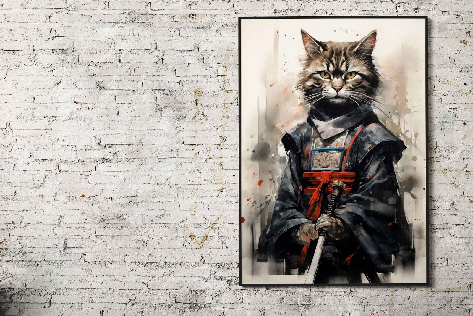 Samurai Neko Asian Style Poster | Wall Art for Home & Office | High-Quality Print - High-Quality Visual Display