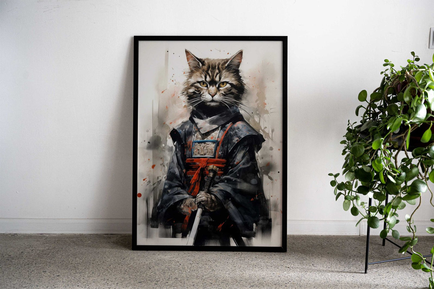 Samurai Neko Asian Style Poster | Wall Art for Home & Office | High-Quality Print - High-Quality Visual Display