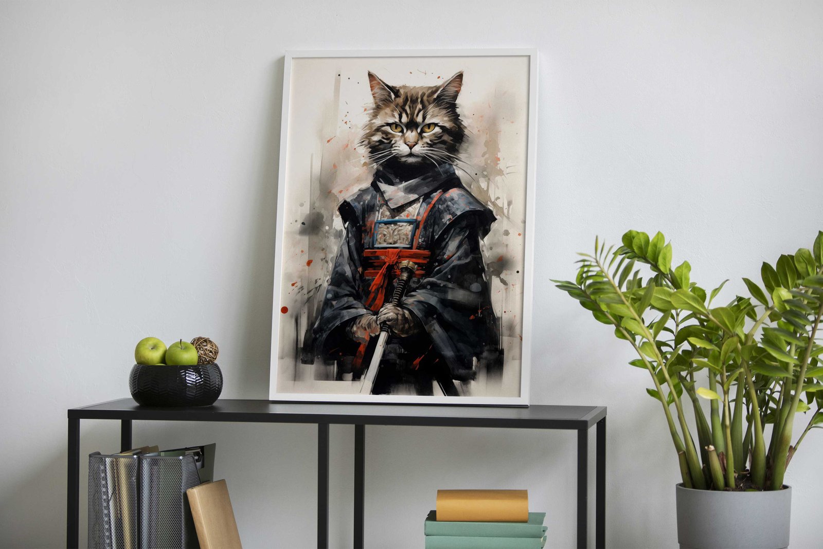 Samurai Neko Asian Style Poster | Wall Art for Home & Office | High-Quality Print - High-Quality Visual Display