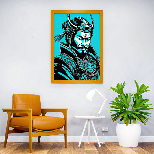 Samurai Neon Asian Style Poster | Wall Art for Home & Office | High-Quality Print - High-Quality Visual Display