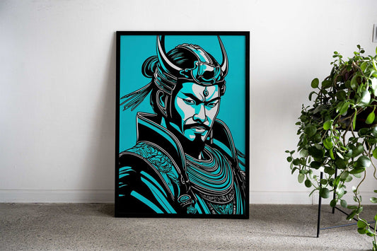 Samurai Neon Asian Style Poster | Wall Art for Home & Office | High-Quality Print - High-Quality Visual Display