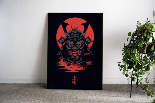 Samurai Oni Helmet Asian Style Poster | Wall Art for Home & Office | High-Quality Print - High-Quality Visual Display