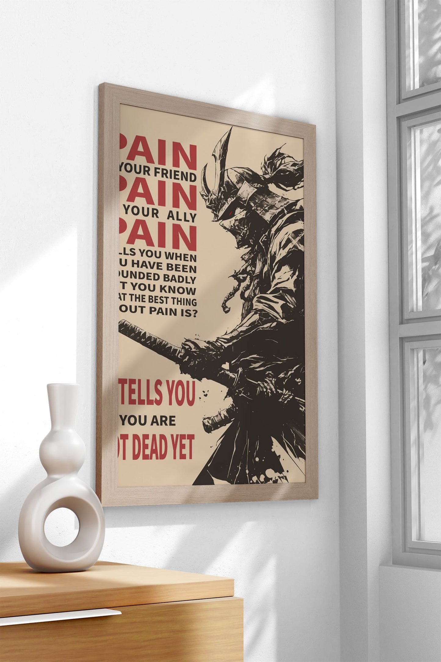 Samurai Pain Asian Style Poster | Wall Art for Home & Office | High-Quality Print - High-Quality Visual Display