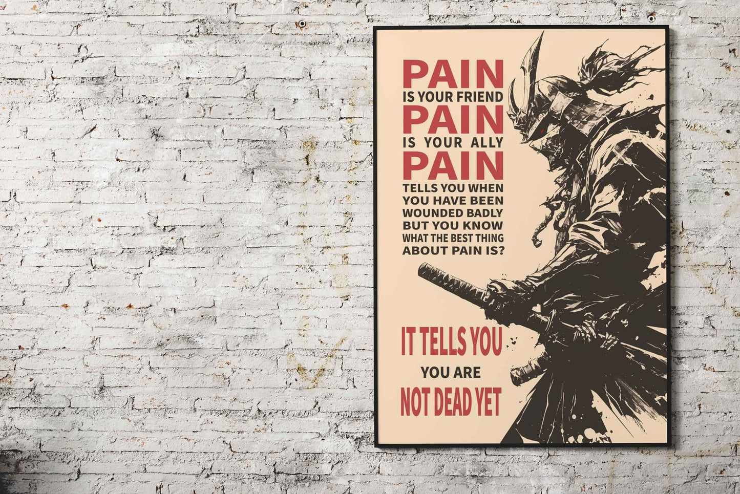 Samurai Pain Asian Style Poster | Wall Art for Home & Office | High-Quality Print - High-Quality Visual Display