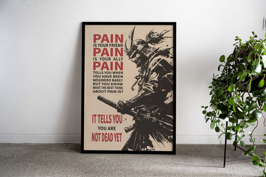 Samurai Pain Asian Style Poster | Wall Art for Home & Office | High-Quality Print - High-Quality Visual Display