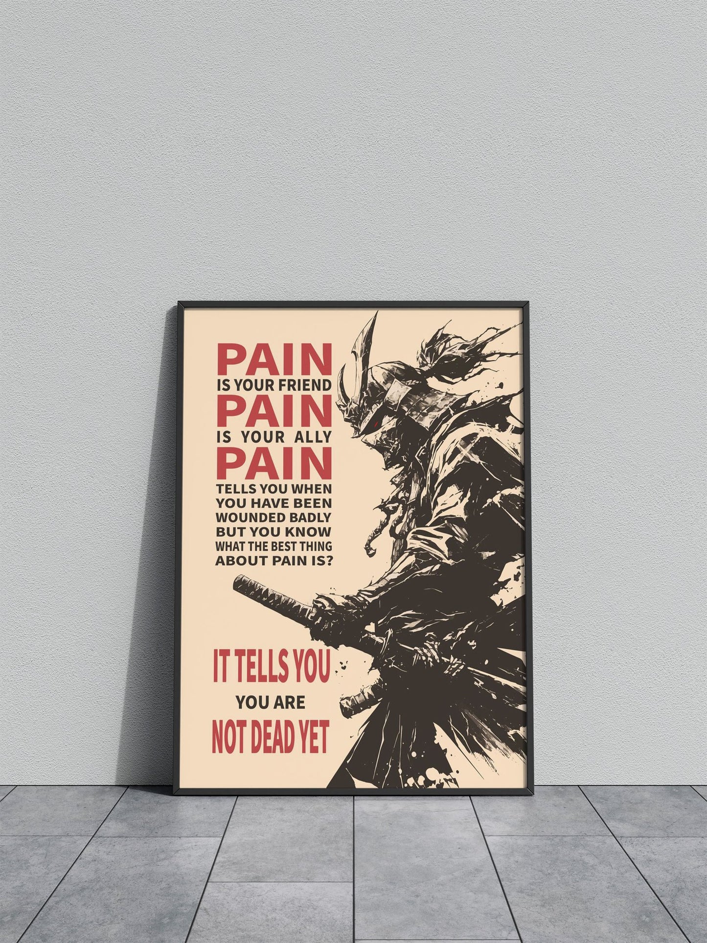 Samurai Pain Asian Style Poster | Wall Art for Home & Office | High-Quality Print - High-Quality Visual Display