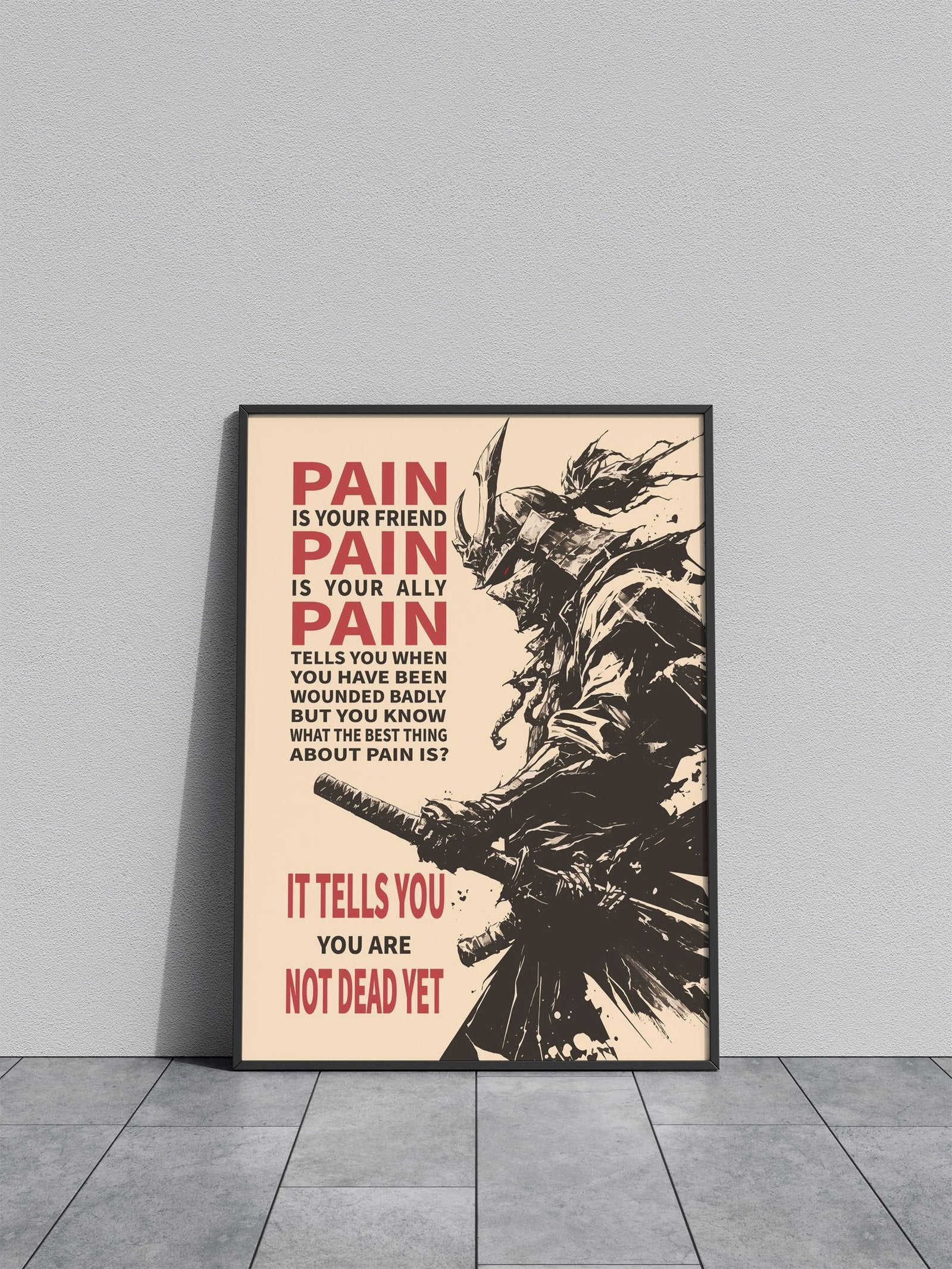 Samurai Pain Asian Style Poster | Wall Art for Home & Office | High-Quality Print - High-Quality Visual Display
