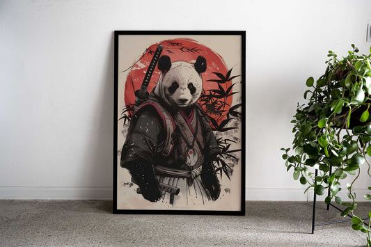 Samurai Panda Uikyo Asian Style Poster | Wall Art for Home & Office | High-Quality Print - High-Quality Visual Display