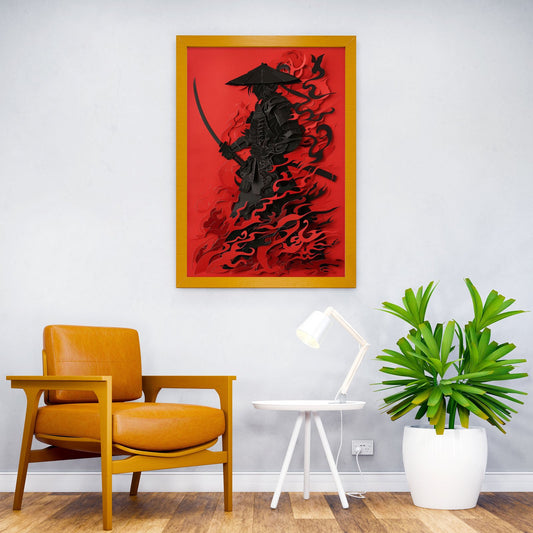 Samurai Paper Craft Asian Style Poster | Wall Art for Home & Office | High-Quality Print - High-Quality Visual Display